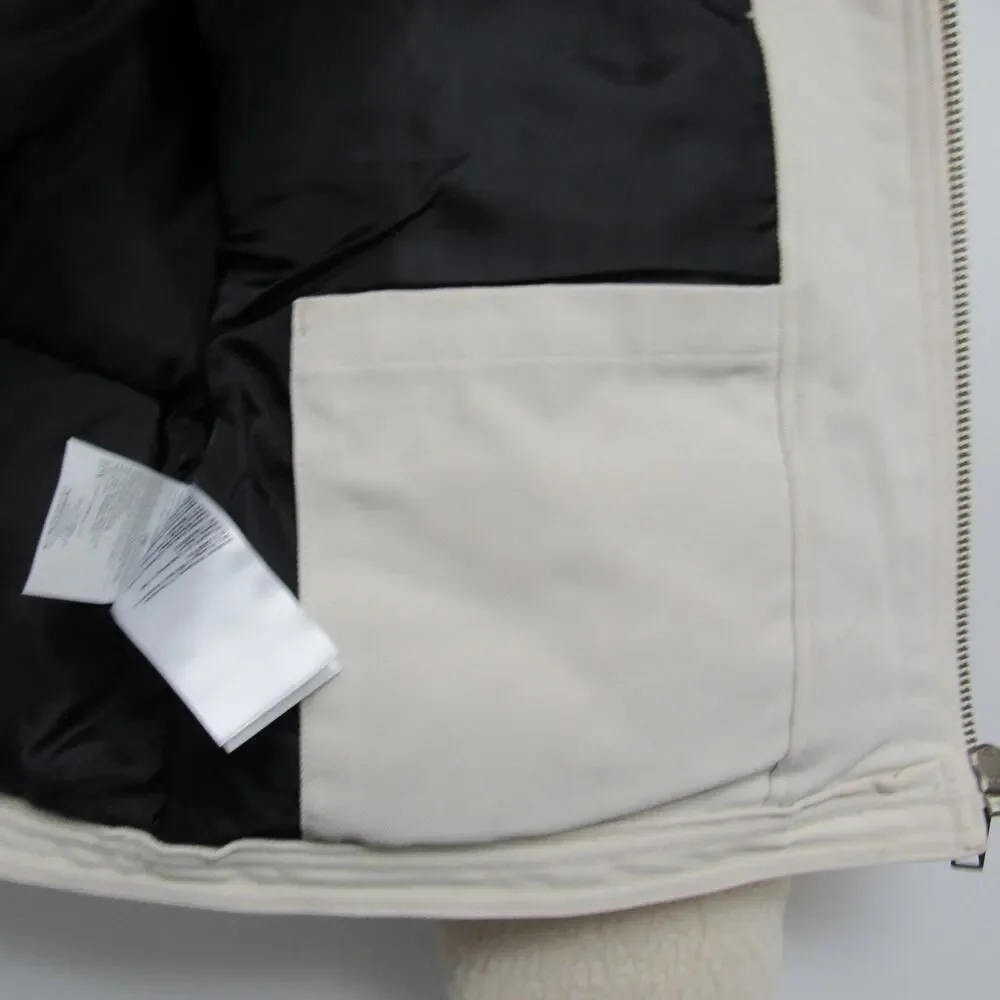 Dickies Women Large Cream Mount Hope Sherpa Puffer Full Zip Jacket - Picture 5 of 6